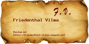 Friedenthal Vilma névjegykártya
